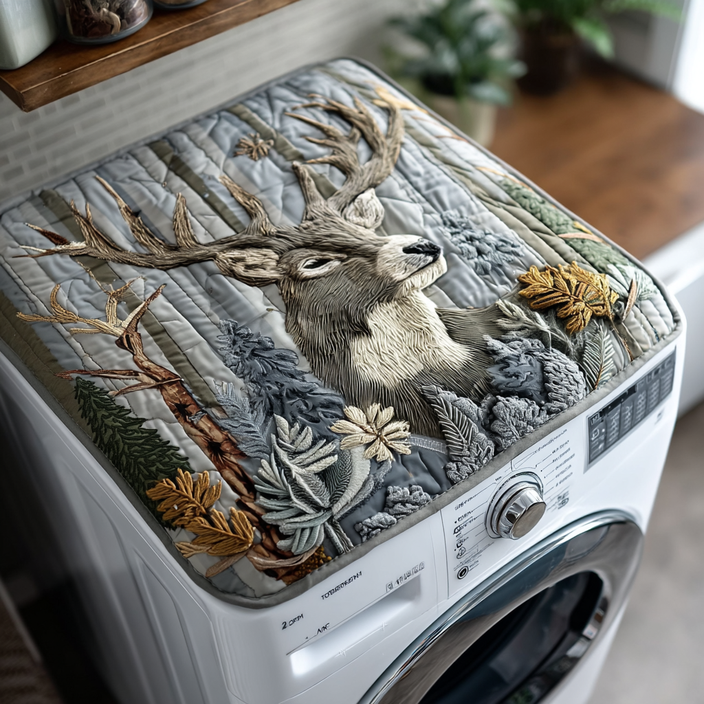 Forest Majesty Quilted Washer and Dryer Cover NCU0NXD045