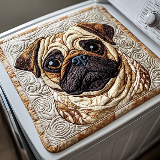 Clasic Cozy Pug Quilted Washer and Dryer Cover NCU0NXD543