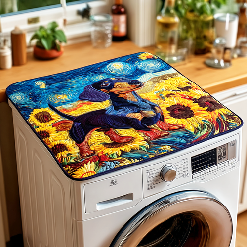 Golden Pup Bloom Quilted Washer and Dryer Cover NCU0NTD277