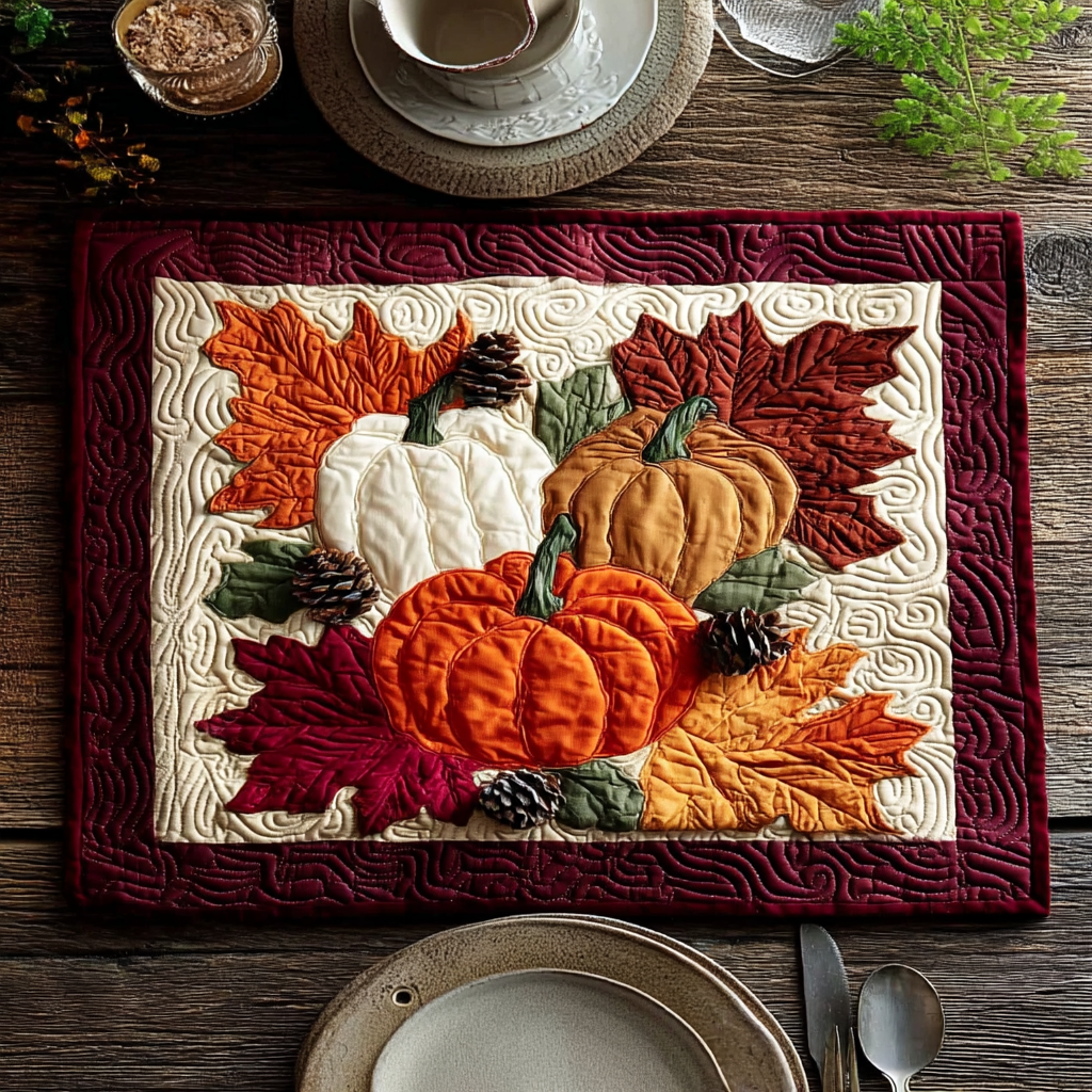 Crimson Fall Quilted Place Mat NCU0NTV205