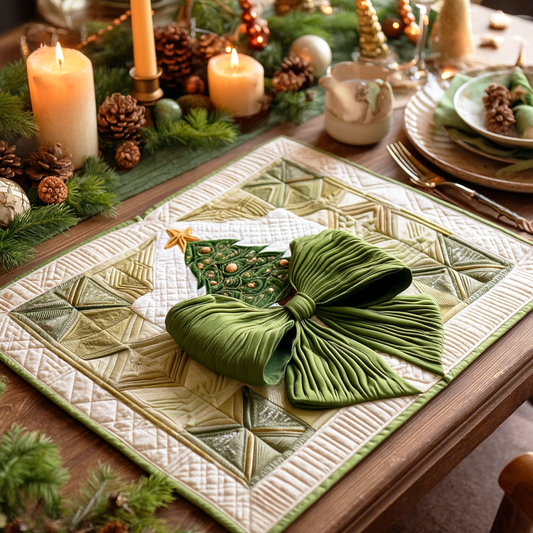 Ribboned Tree Quilted Place Mat NCU0NTD249