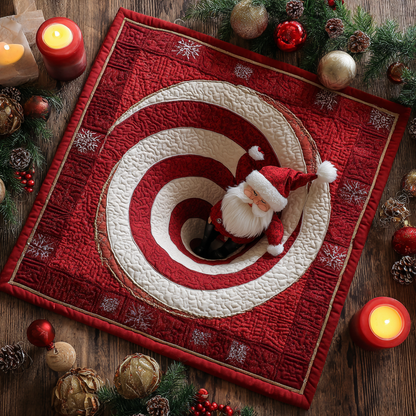 Peppermint Spin Quilted Table Topper NCU0NXD235