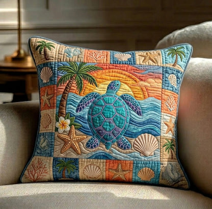 Sunset Shore Turtle Quilted Pillow Case NCU0DQQ0760