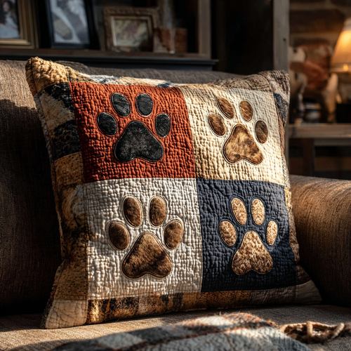 Autumn Pawprint V2 Quilted Pillow Case NCU0LDH361