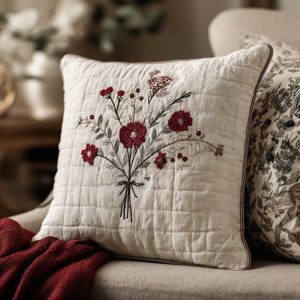 Soft Meadow Hearts V2 Quilted Pillow Case NCU0LDH259