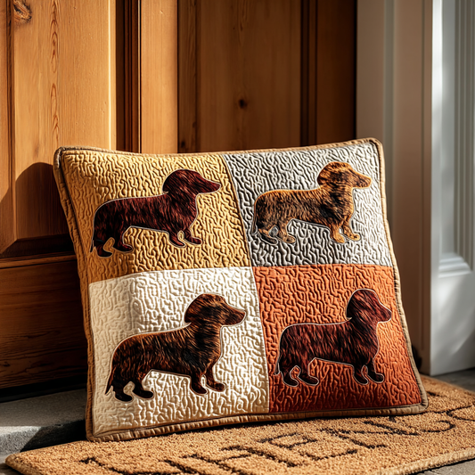 Cozy Dachshunds Quilted Pillow Case NCU0LDH369