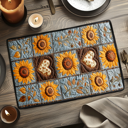 Sunflower Love Quilted Place Mat NCU0NVH487
