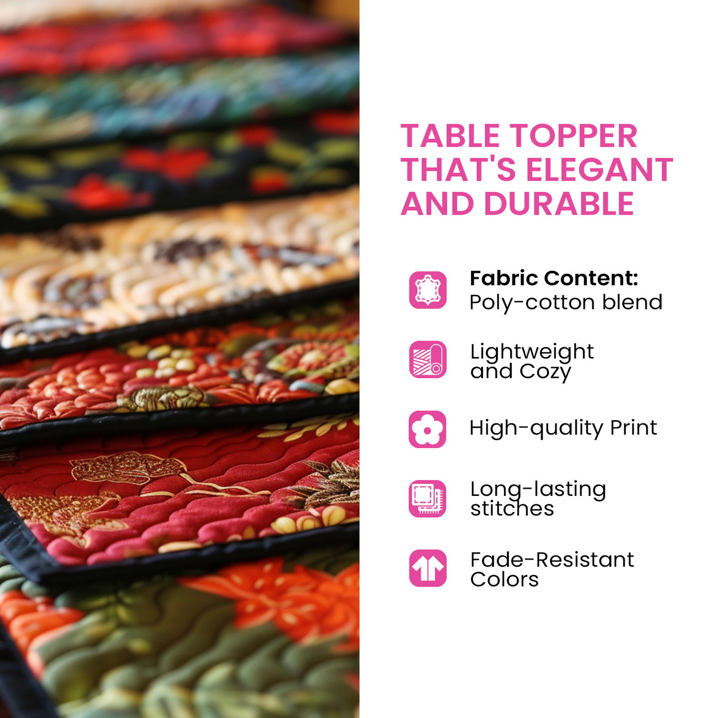 Masquerade Majesty Quilted Table Topper NCU0PTT2552