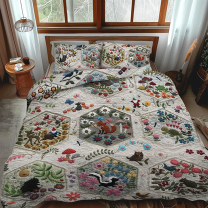 Woodland Whimsy Animals 3-Piece Quilted Bedding Set NCU0LL017